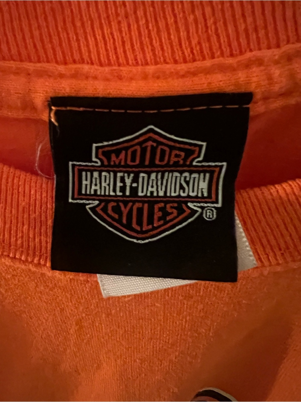 Harley-Davidson Men's Orange Long Sleeve Logo Shirt Size Large - Picture 2 of 11